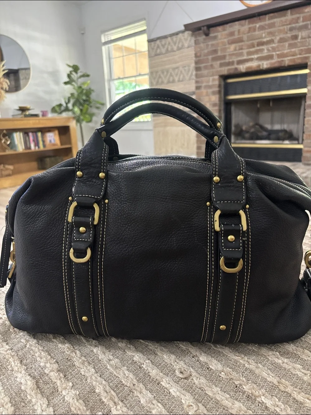 Kennedy Cole Black Leather Hobo Large Handbag
